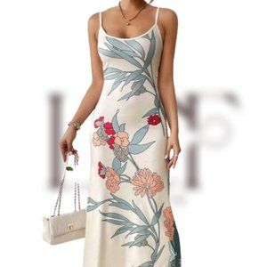 Boho Dress, Floral Print Cami Dress, Floral dress, long dress for women